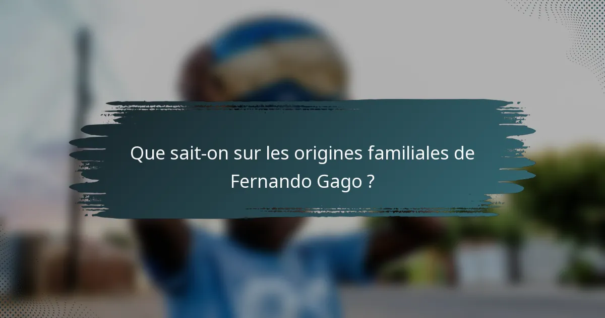 Que sait-on sur les origines familiales de Fernando Gago ?